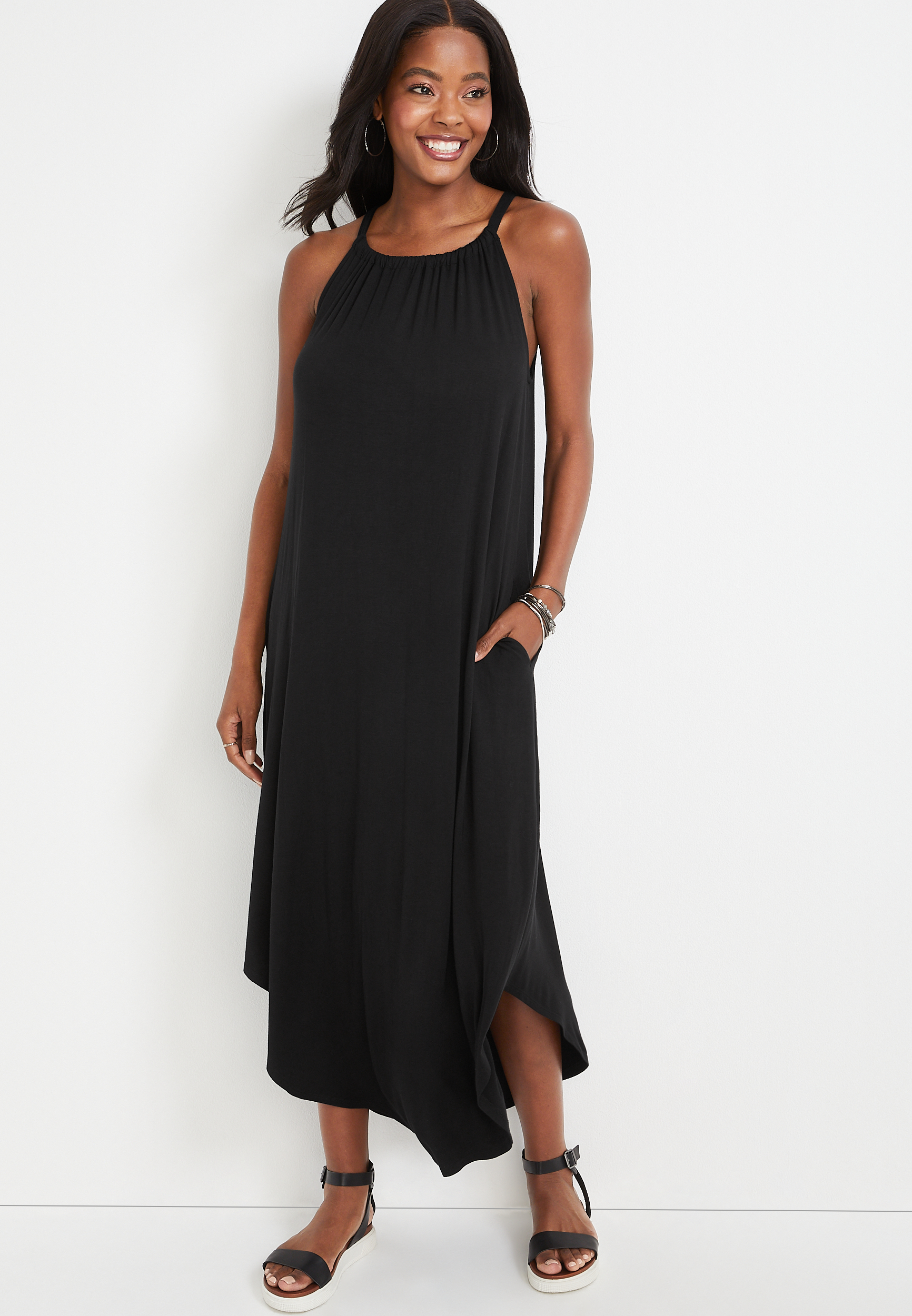 pink linen halter dress Iliana linen dress in pink