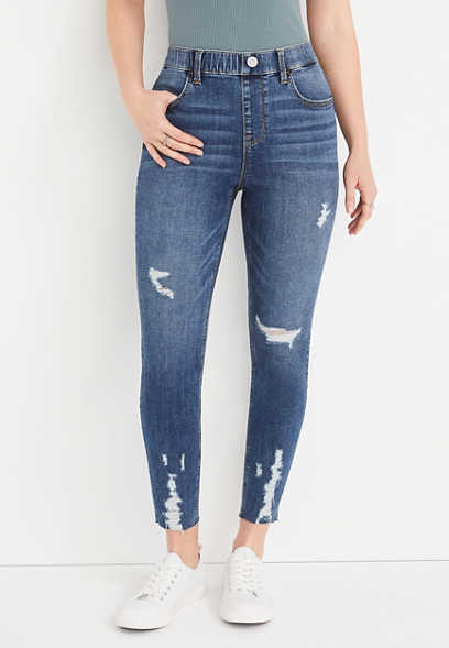 m jeans by maurices™ Cool Comfort Pull On Super High Rise Ripped Ankle Jegging