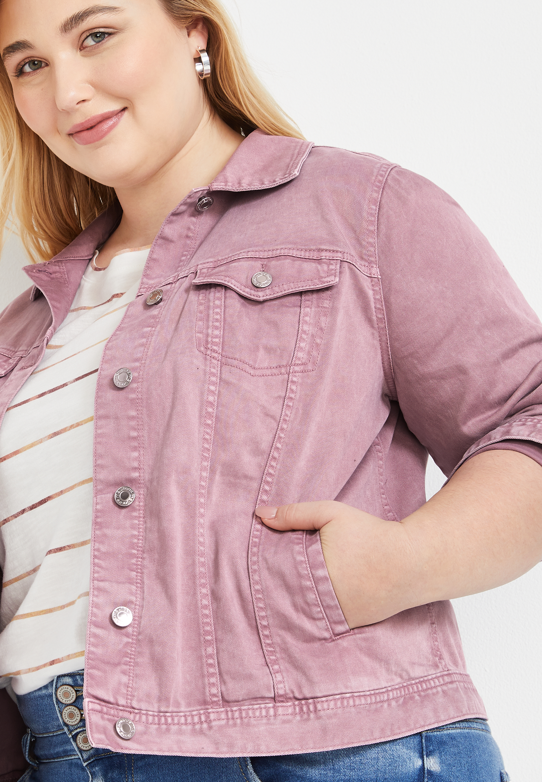 blush pink jacket plus size