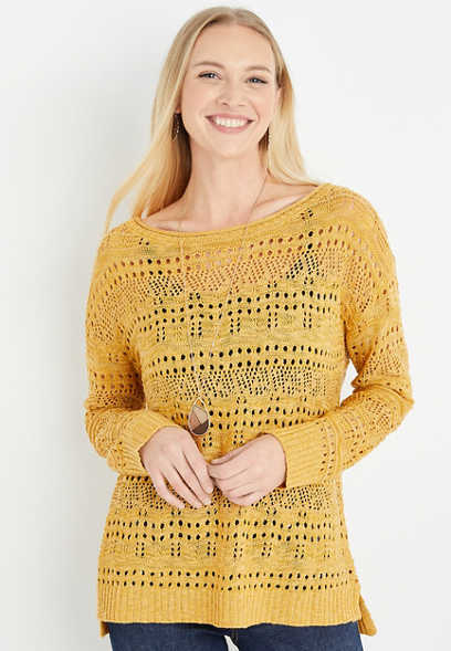 Solid Open Stitch Sweater