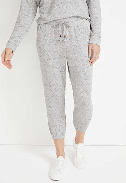 Heathered Gray Mid Rise Cropped Jogger
