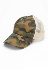 Camo Criss Cross Back Baseball Hat, , small
