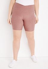 Plus Size Super High Rise 8in Crossover Bermuda Luxe Bike Short, , small