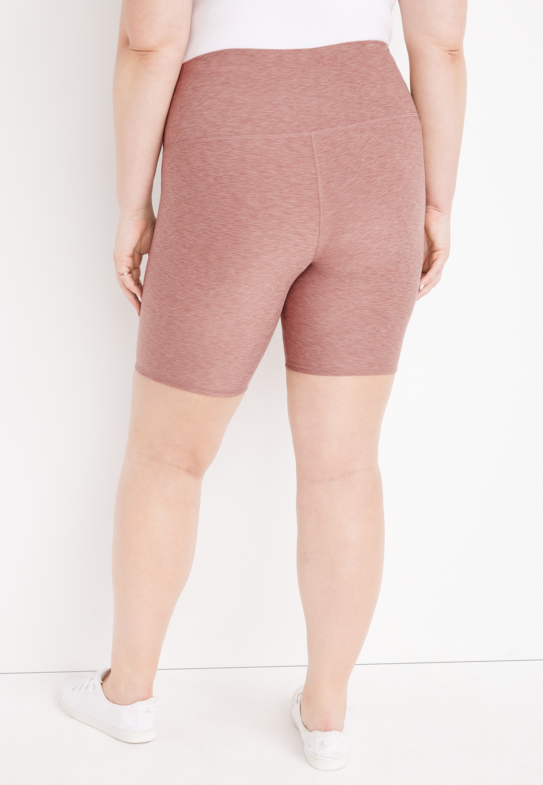 Plus Size Super High Rise 8in Crossover Bermuda Luxe Bike Short, , large