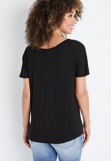 24/7 Flawless Solid Knot Front Tee, , small