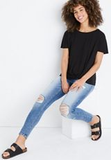 24/7 Flawless Solid Knot Front Tee, , small