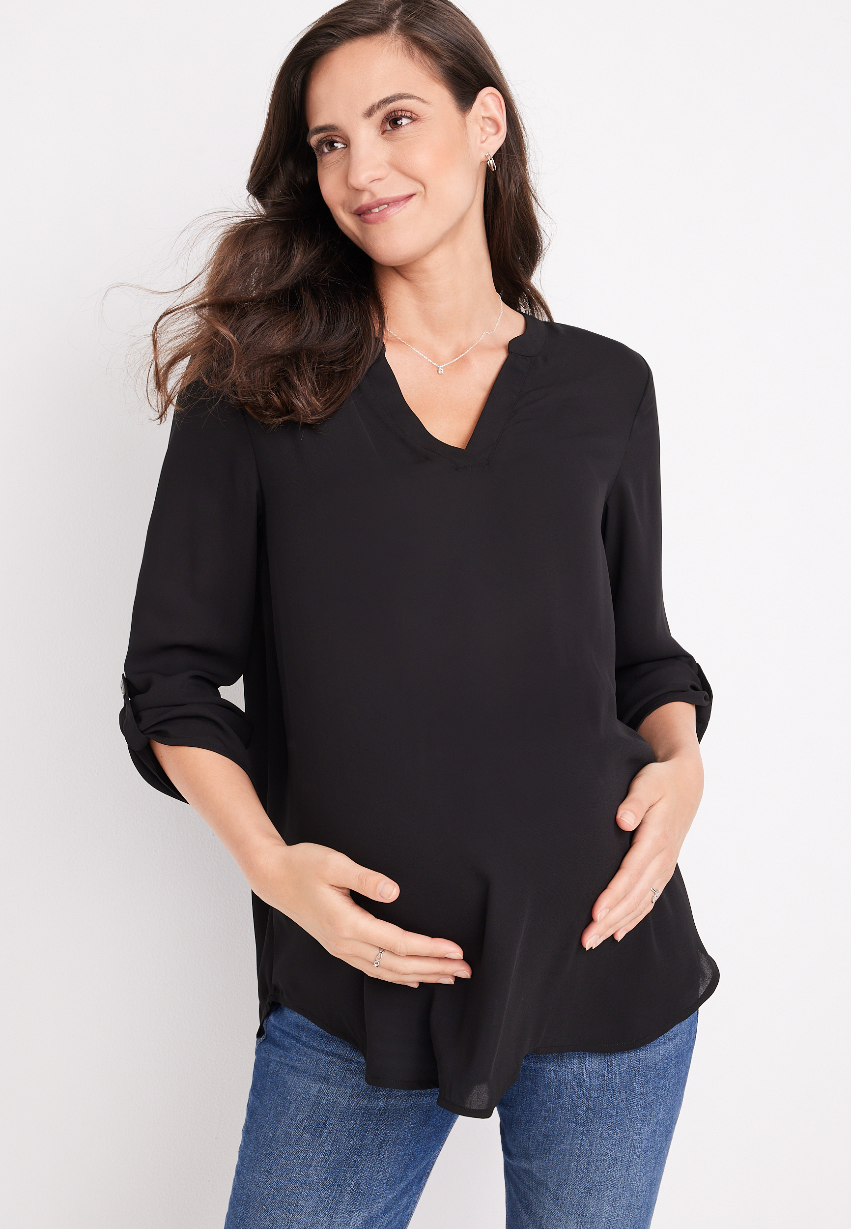 Atwood 3/4 Sleeve Maternity Blouse maurices