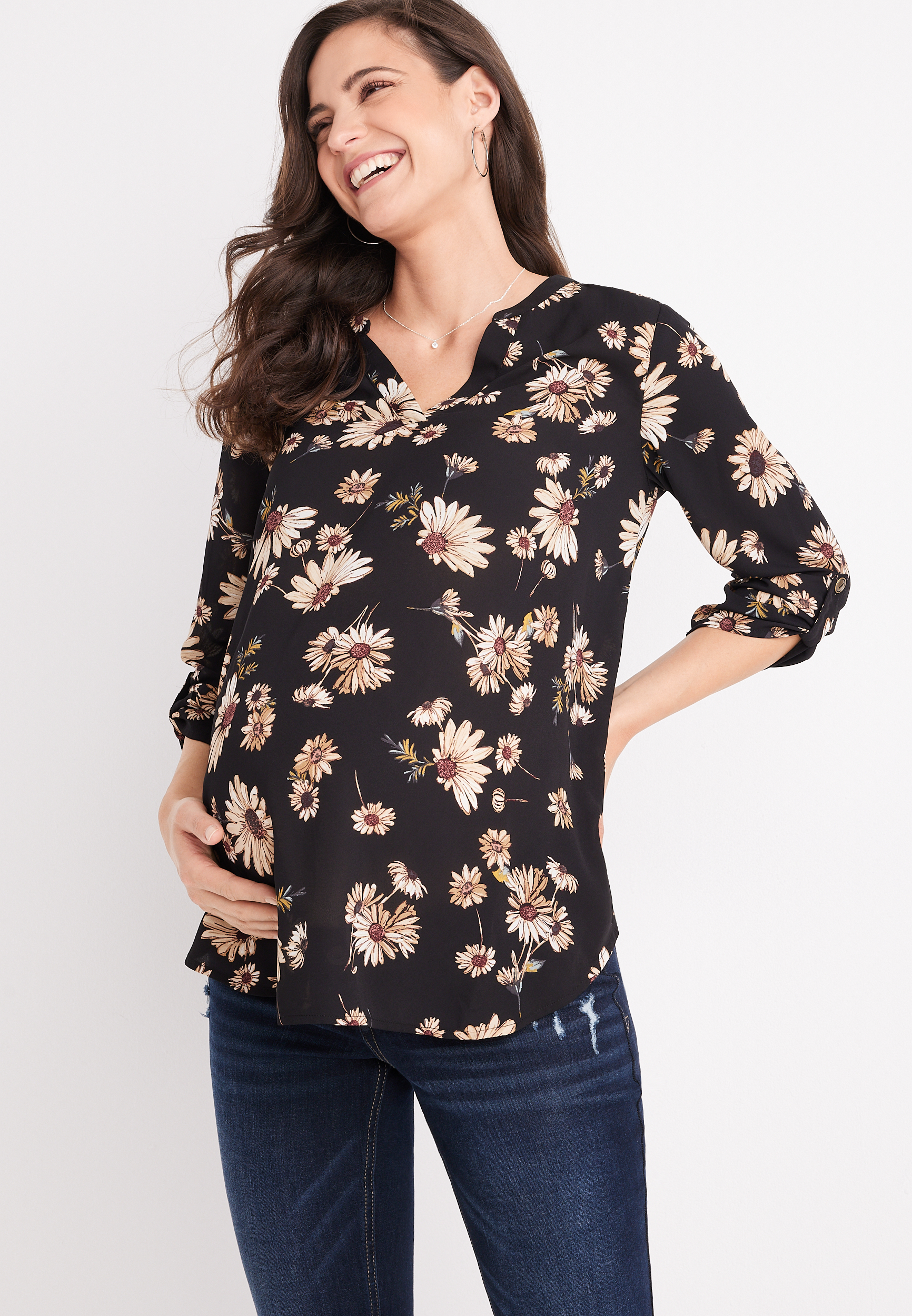 Atwood 3/4 Sleeve Maternity Blouse | maurices