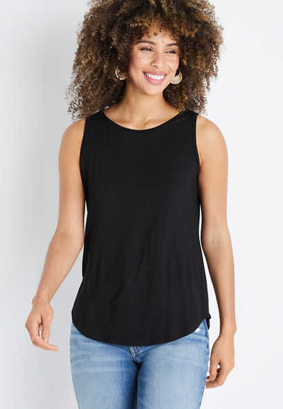24/7 Solid High Neck Tank Top
