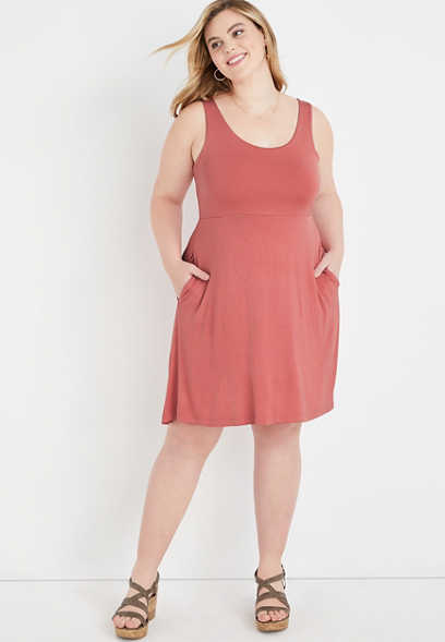 Plus Size 24/7 Fit and Flare Mini Dress