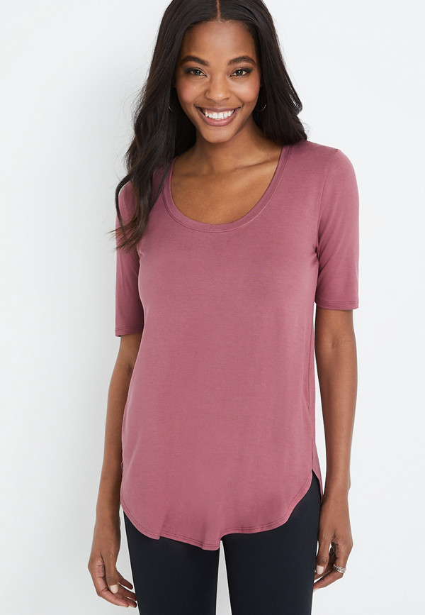 24/7 Flawless Solid Tunic Tee | maurices
