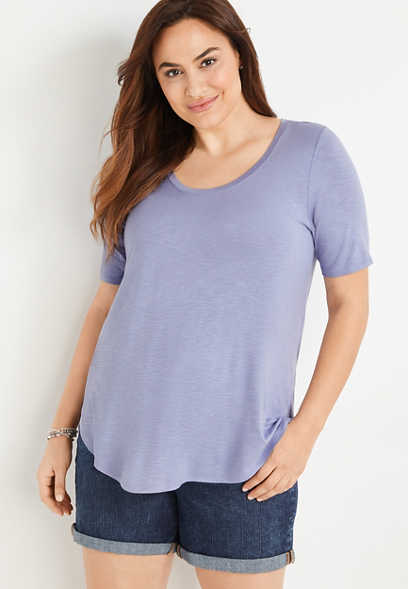 Plus Size 24/7 Flawless Solid Tunic Tee