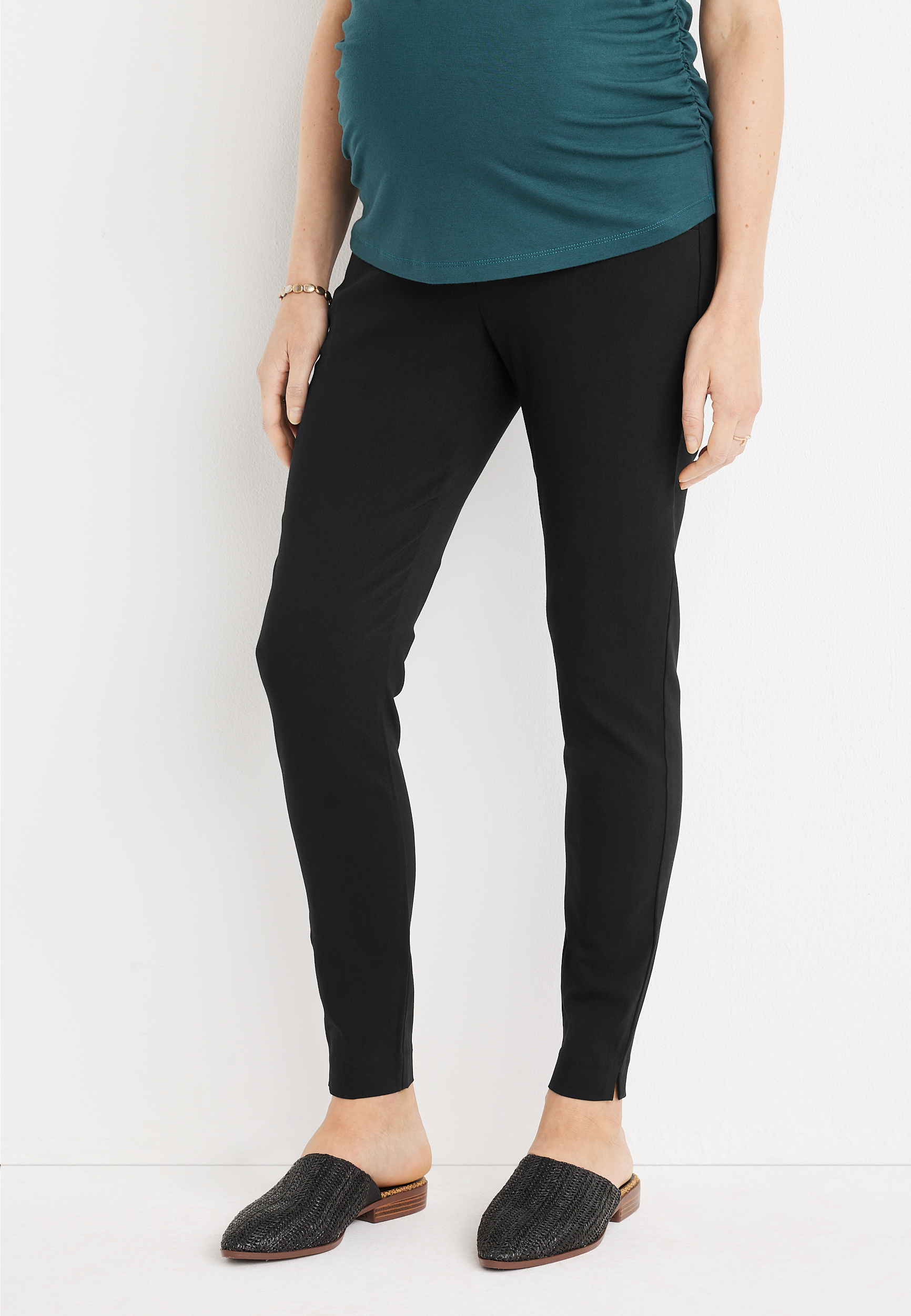 Black Over The Bump Luxe Capri Maternity Legging