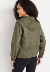 Lace Up Cinched Hooded Jacket, C186, small