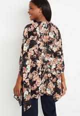 Smocked Shoulder Floral Kimono, C1756, small