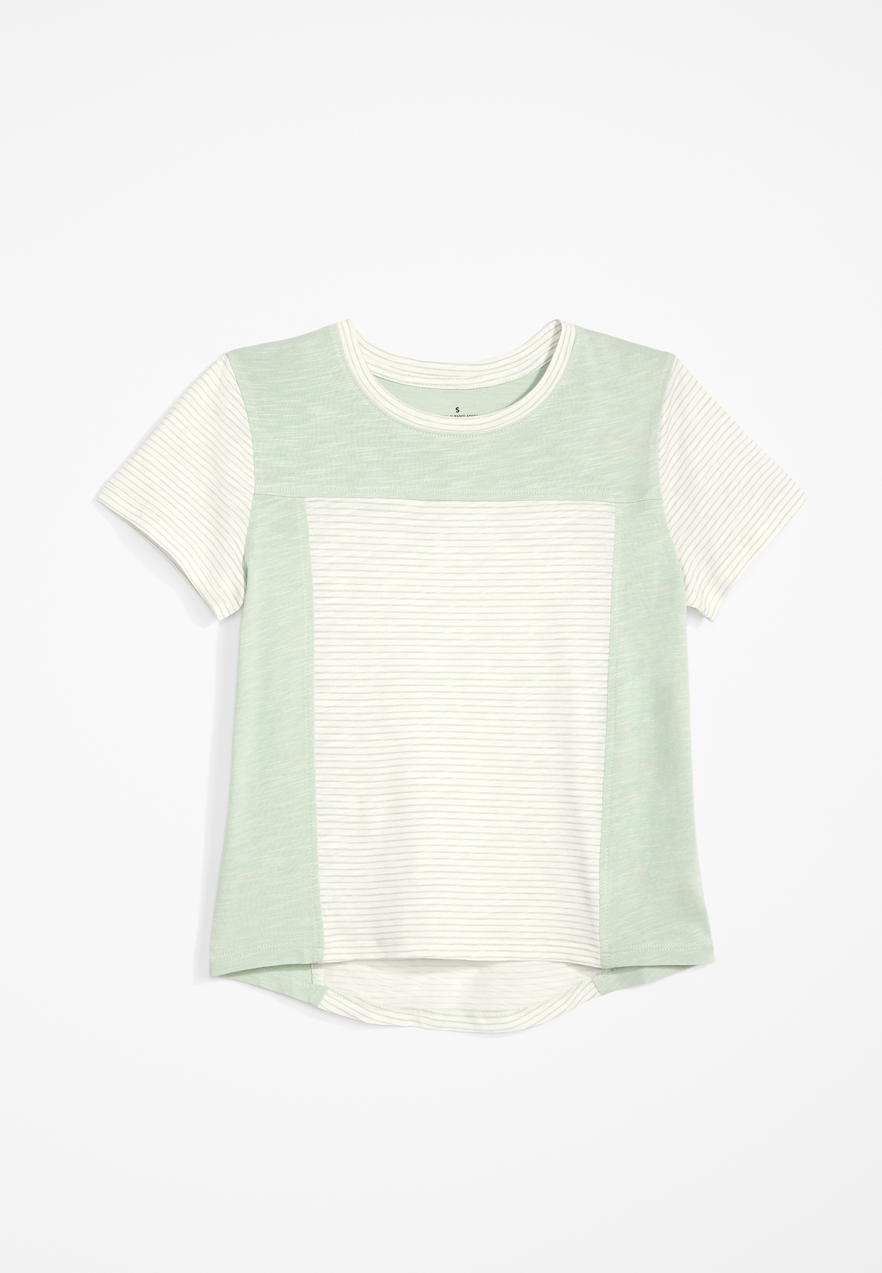 Girls Patchwork Crew Neck Tee | maurices