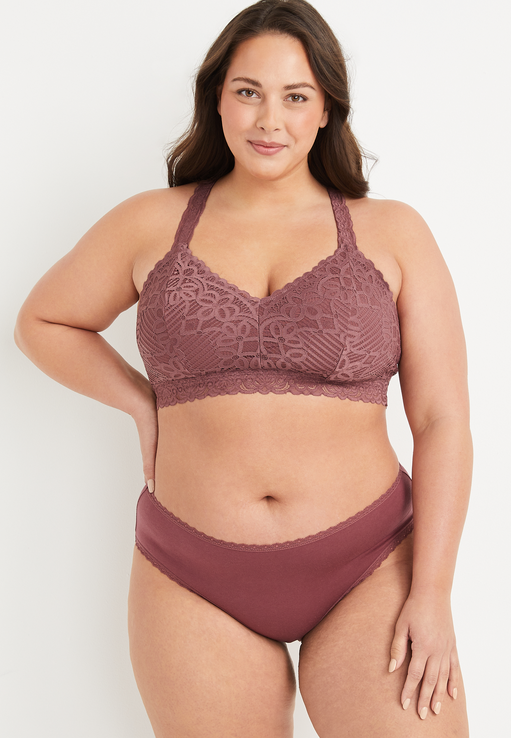 Simply Comfy Lace Trim Cotton Bikini Panty