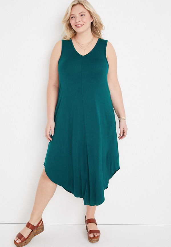 Plus Size 24/7 Solid Midi Dress | maurices