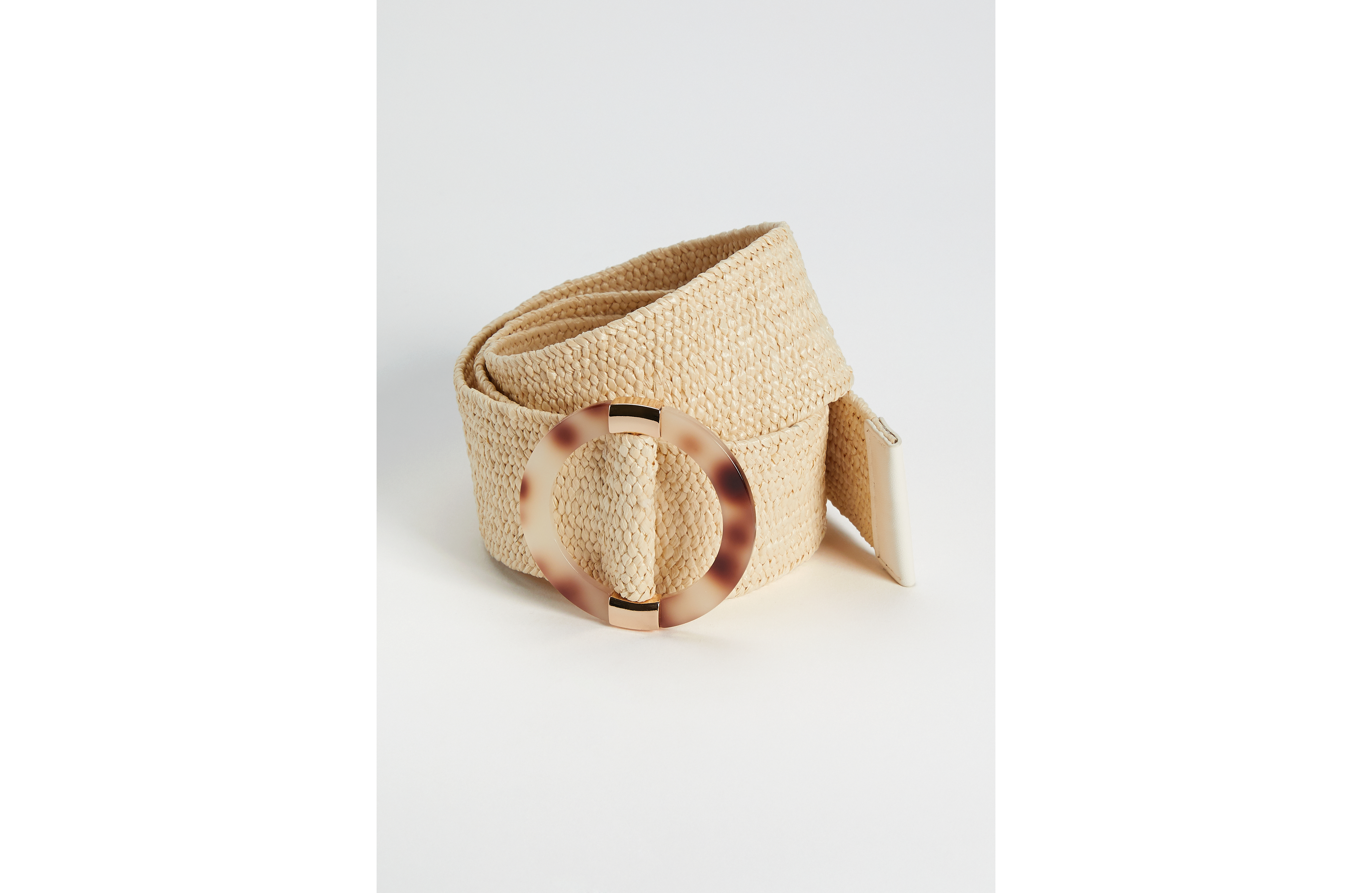 Raffia Tortoise Stretch Belt