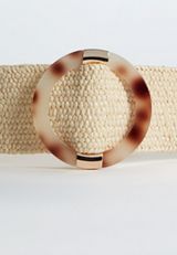 Raffia Tortoise Stretch Belt, C254, small