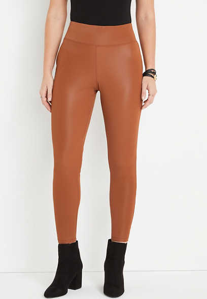 ONE5ONE™ Solid Faux Leather 4-Way Stretch Legging