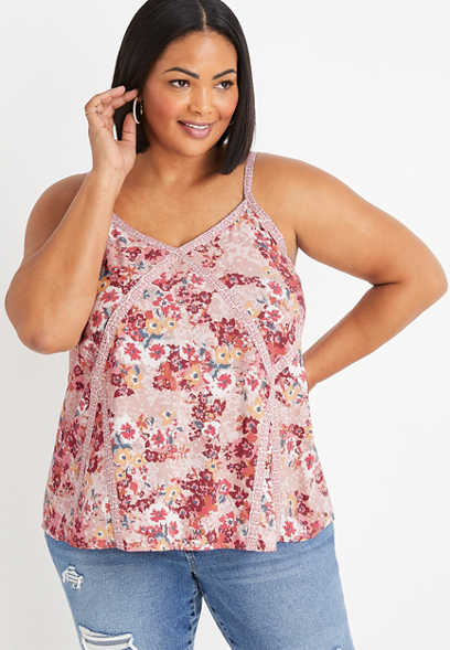 Plus Size Mixed Floral Cami