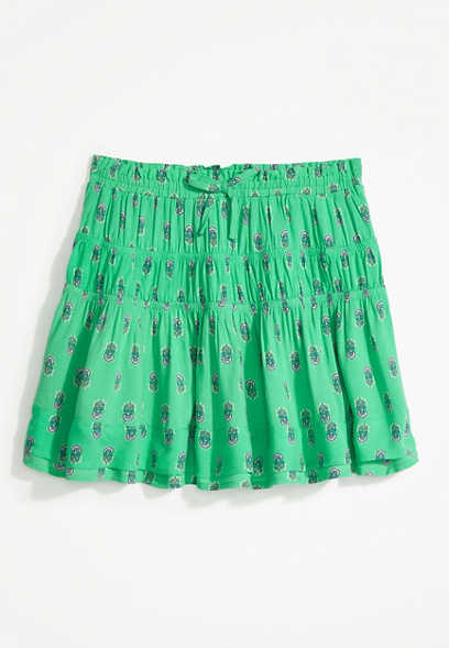 Girls Floral Ruched Skirt