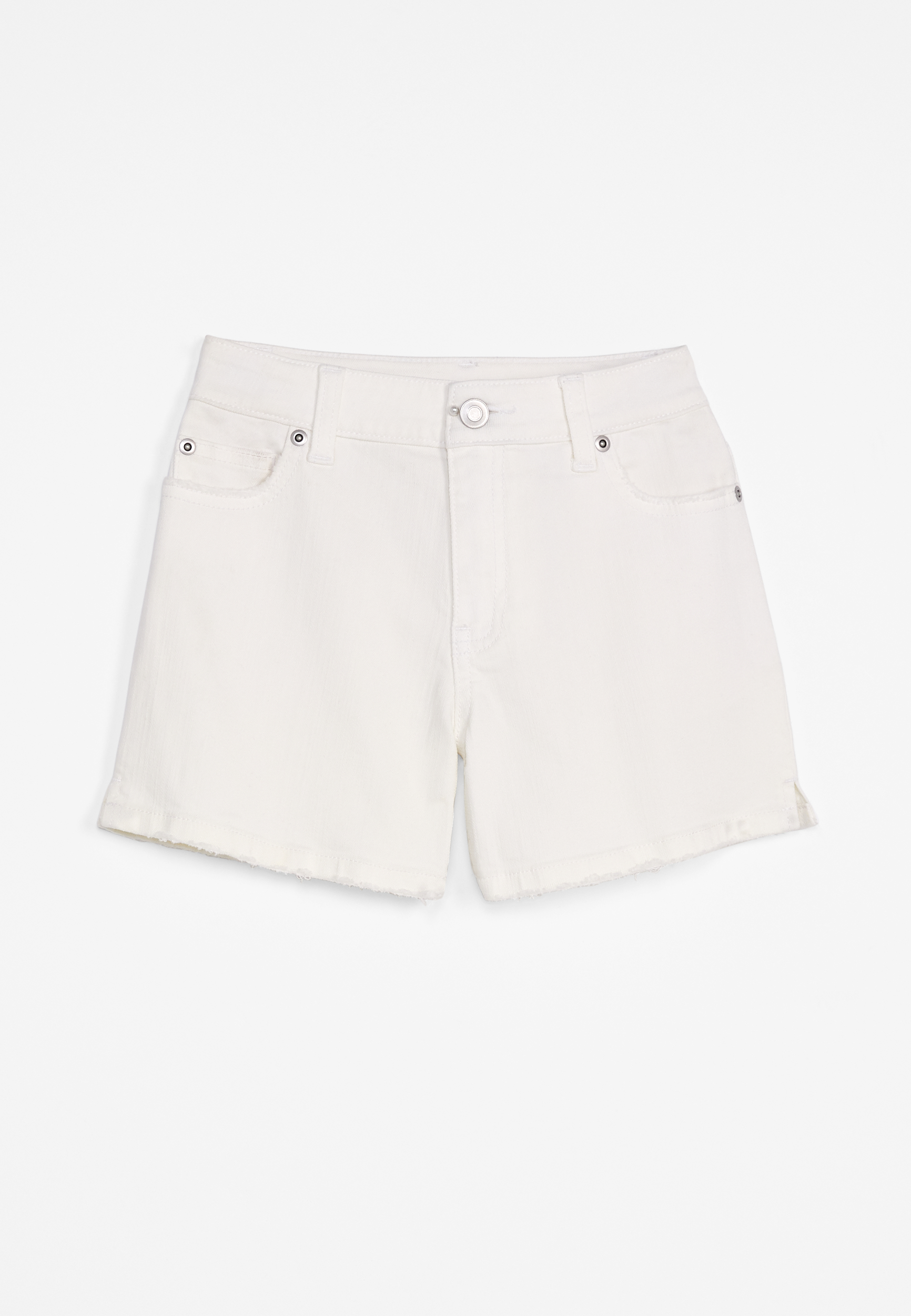 Girls High Rise White 4in Shorts | maurices