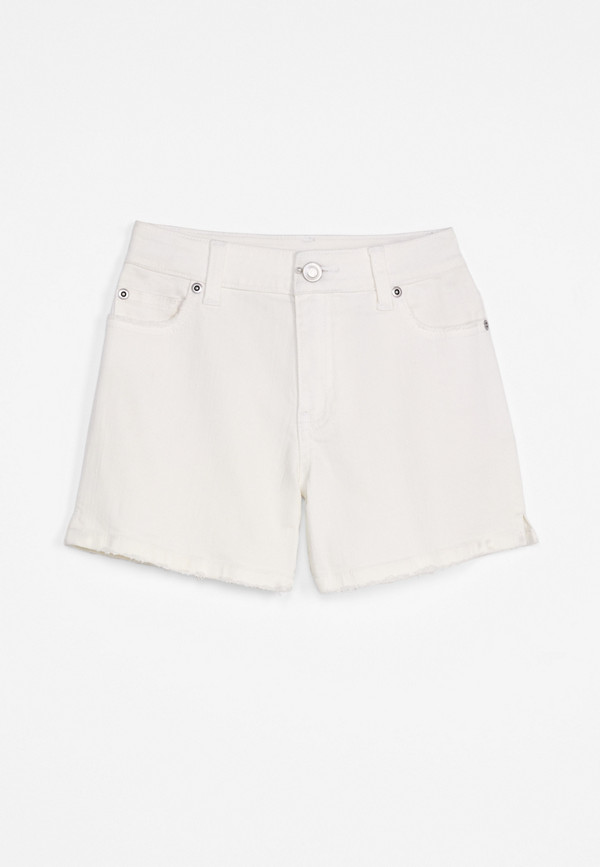 Girls High Rise White 4in Shorts | maurices
