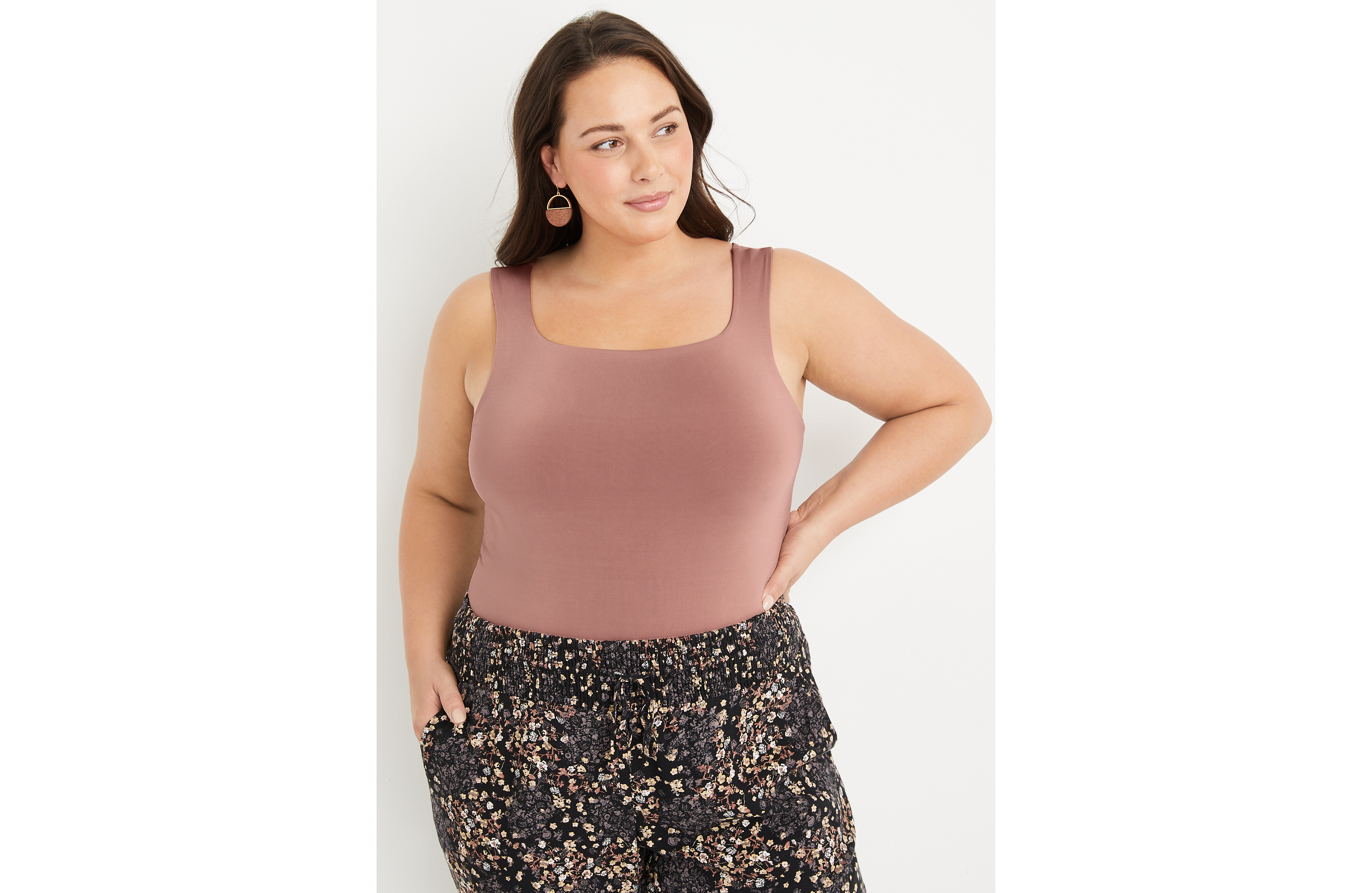 Plus Size edgely™ Square Neck Sleeveless Bodysuit