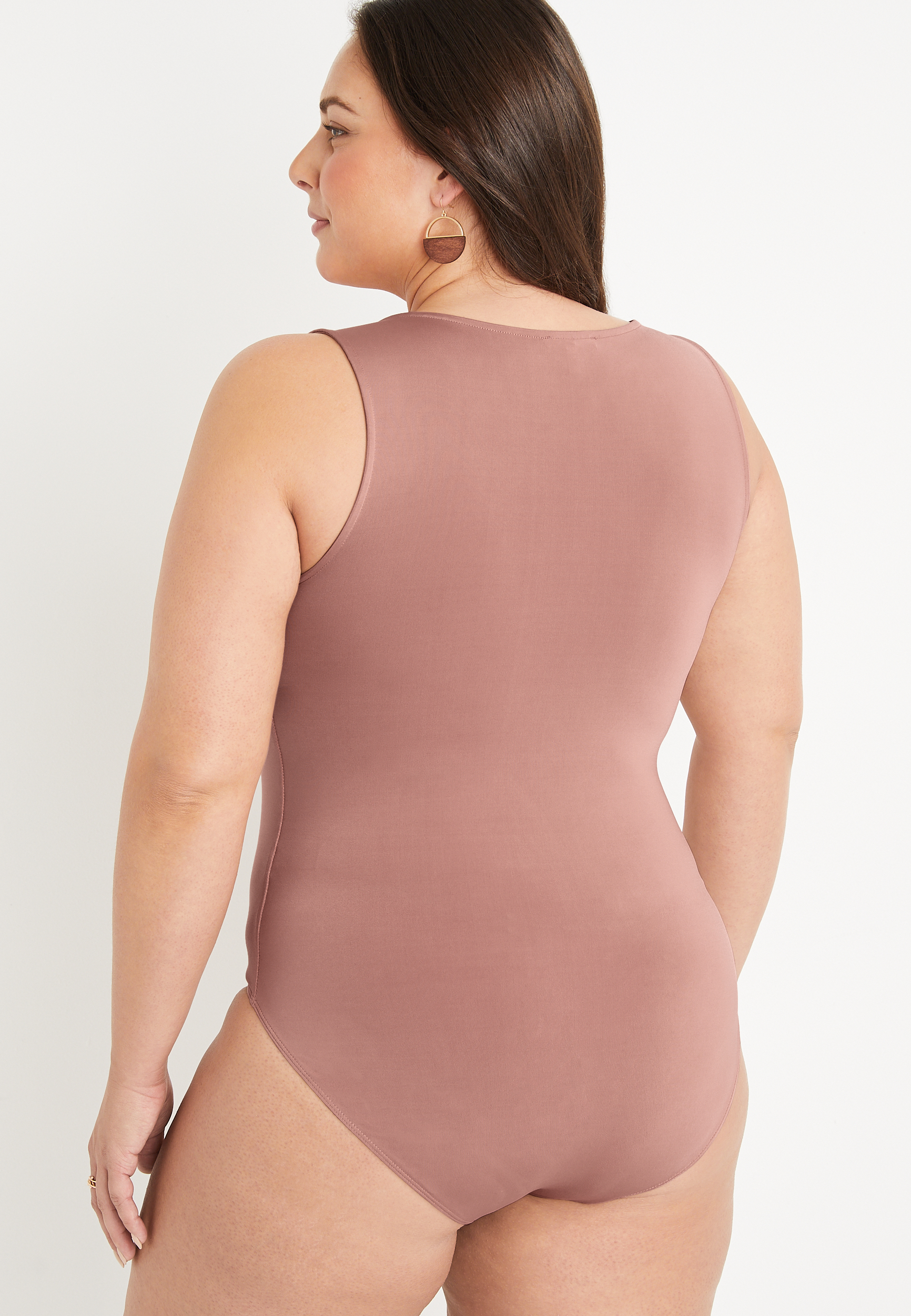 Plus Size edgely&trade; Square Neck Sleeveless Bodysuit, C1785, large