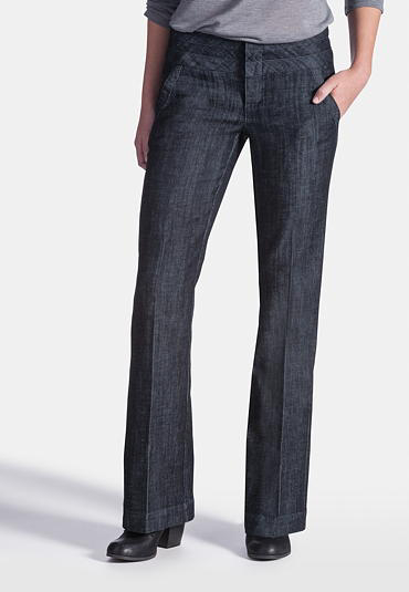 polished denim trouser