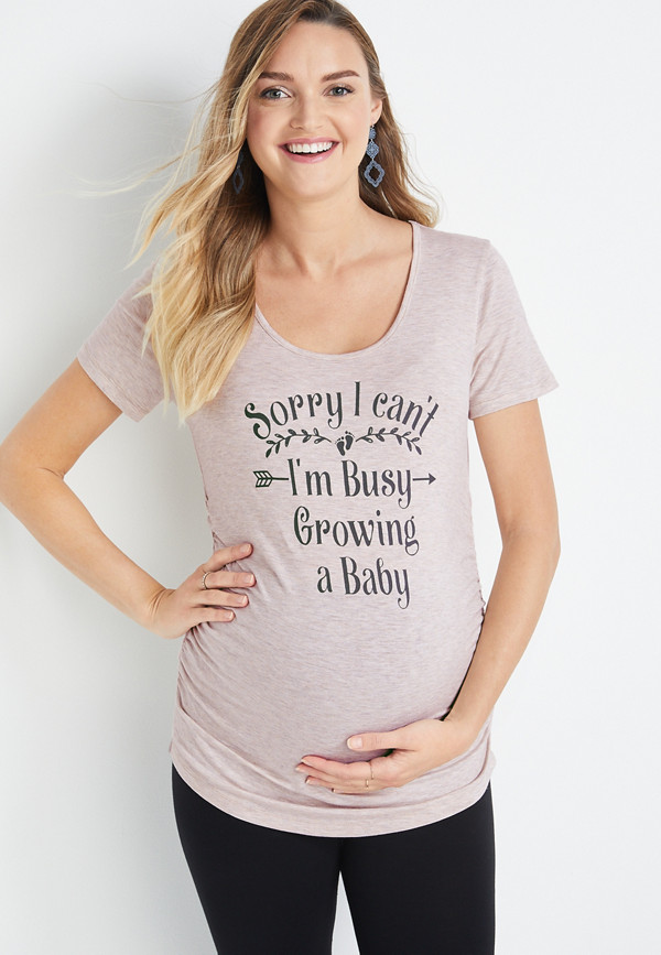 Busy Growing A Baby Maternity Graphic Tee | maurices