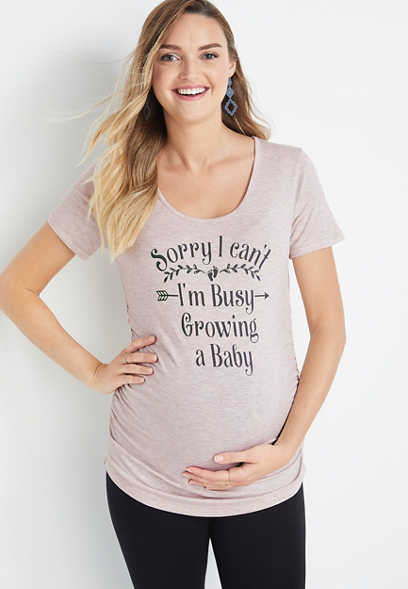 Busy Growing A Baby Maternity Graphic Tee