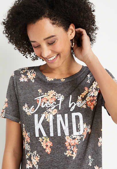  Just Be Kind Floral Graphic Tee