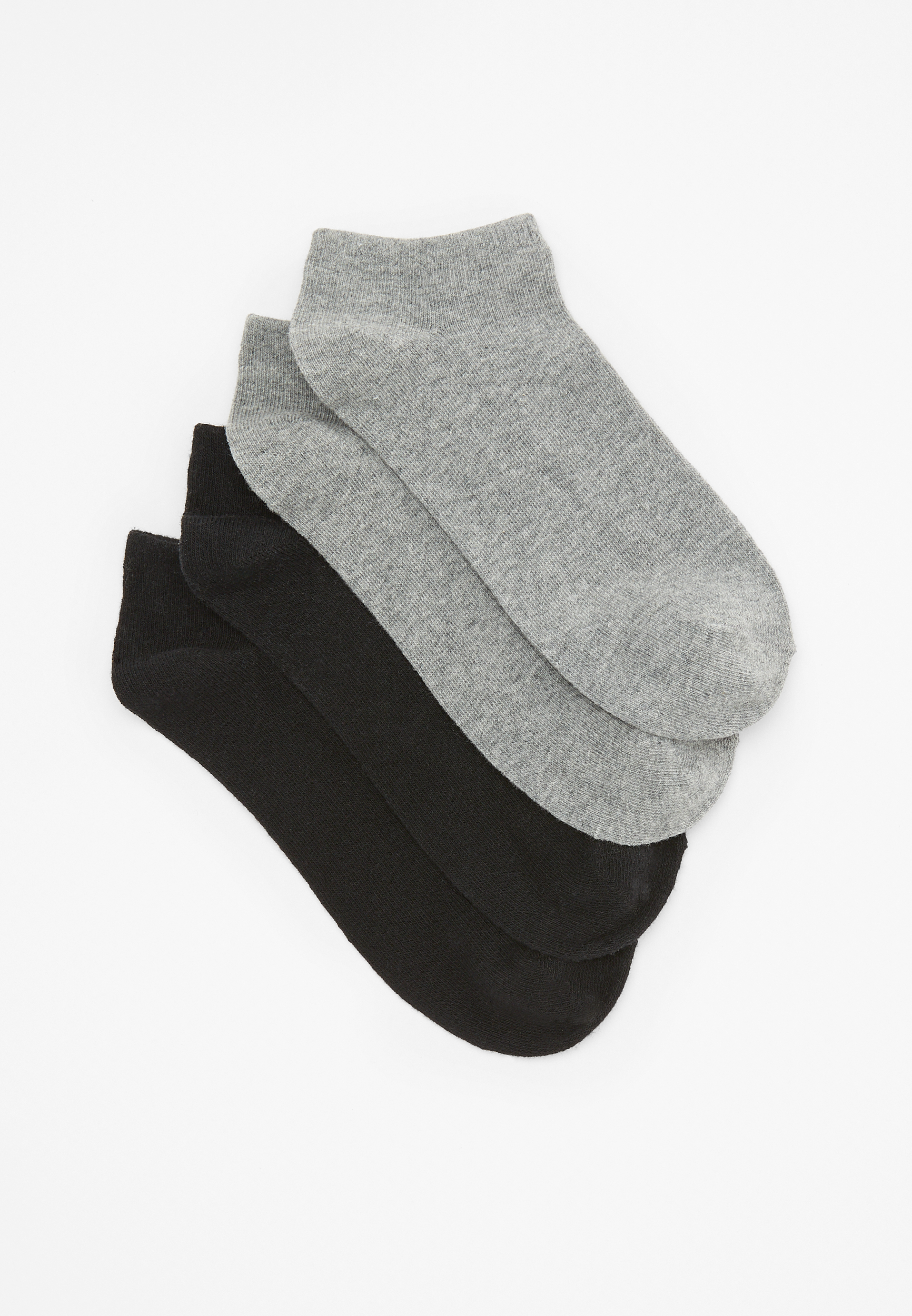 2 Pack Black and Gray Ankle Socks | maurices
