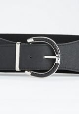Black Wide Stretch Belt, BLACK, small
