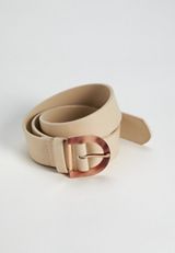 Ivory Lucite Buckle Belt, , small