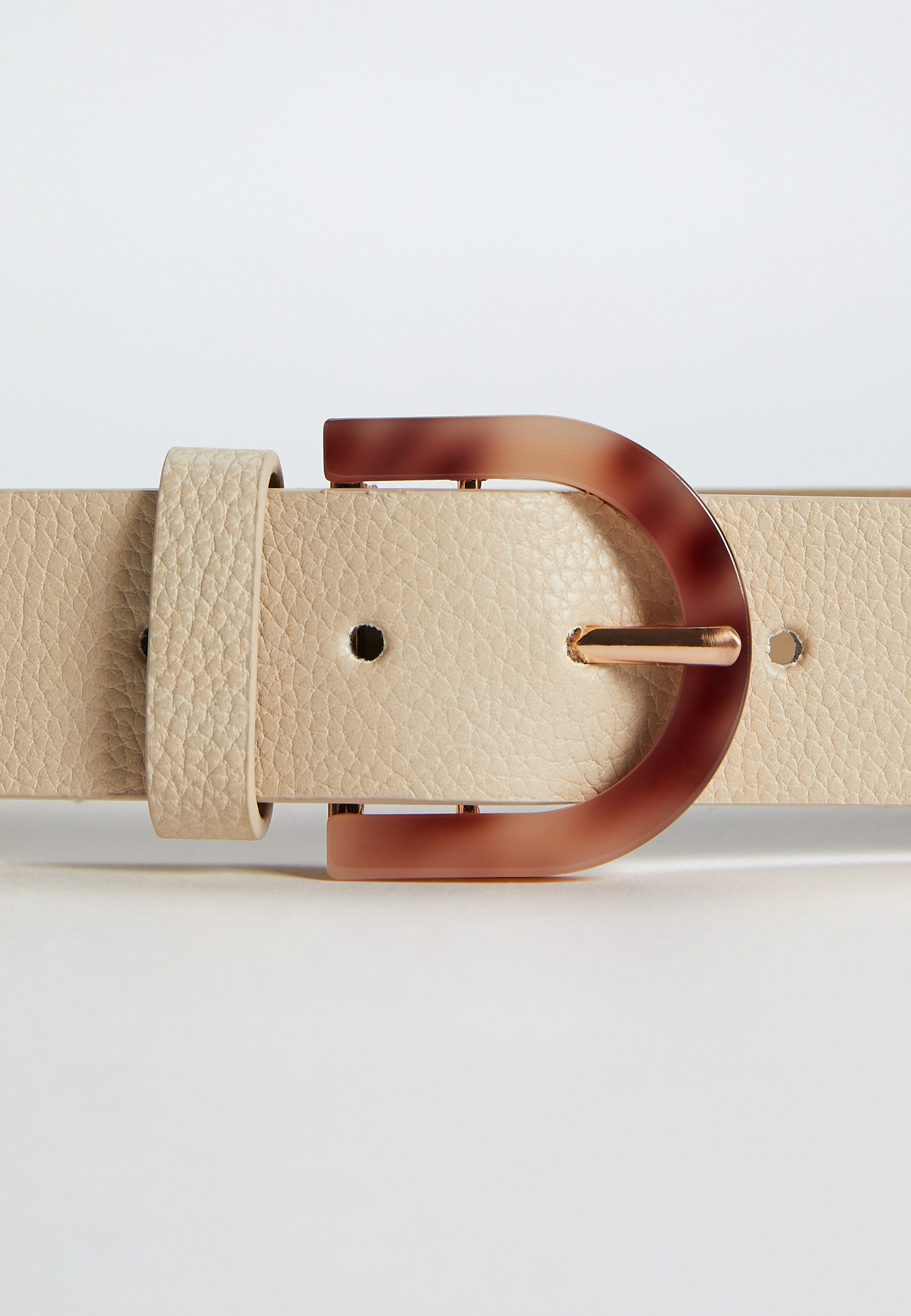 Ivory Lucite Buckle Belt, , large