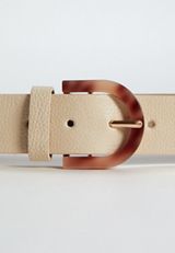Ivory Lucite Buckle Belt, , small