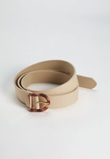 Plus Size Ivory Lucite Buckle Belt, , small