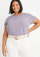 Plus Size Ivory Lucite Buckle Belt, , small