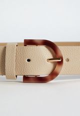 Plus Size Ivory Lucite Buckle Belt, , small