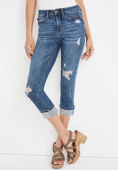 Womens Clothing Jeans Capri and cropped jeans Dondup Cropped Ripped Jeans In Denim in White 