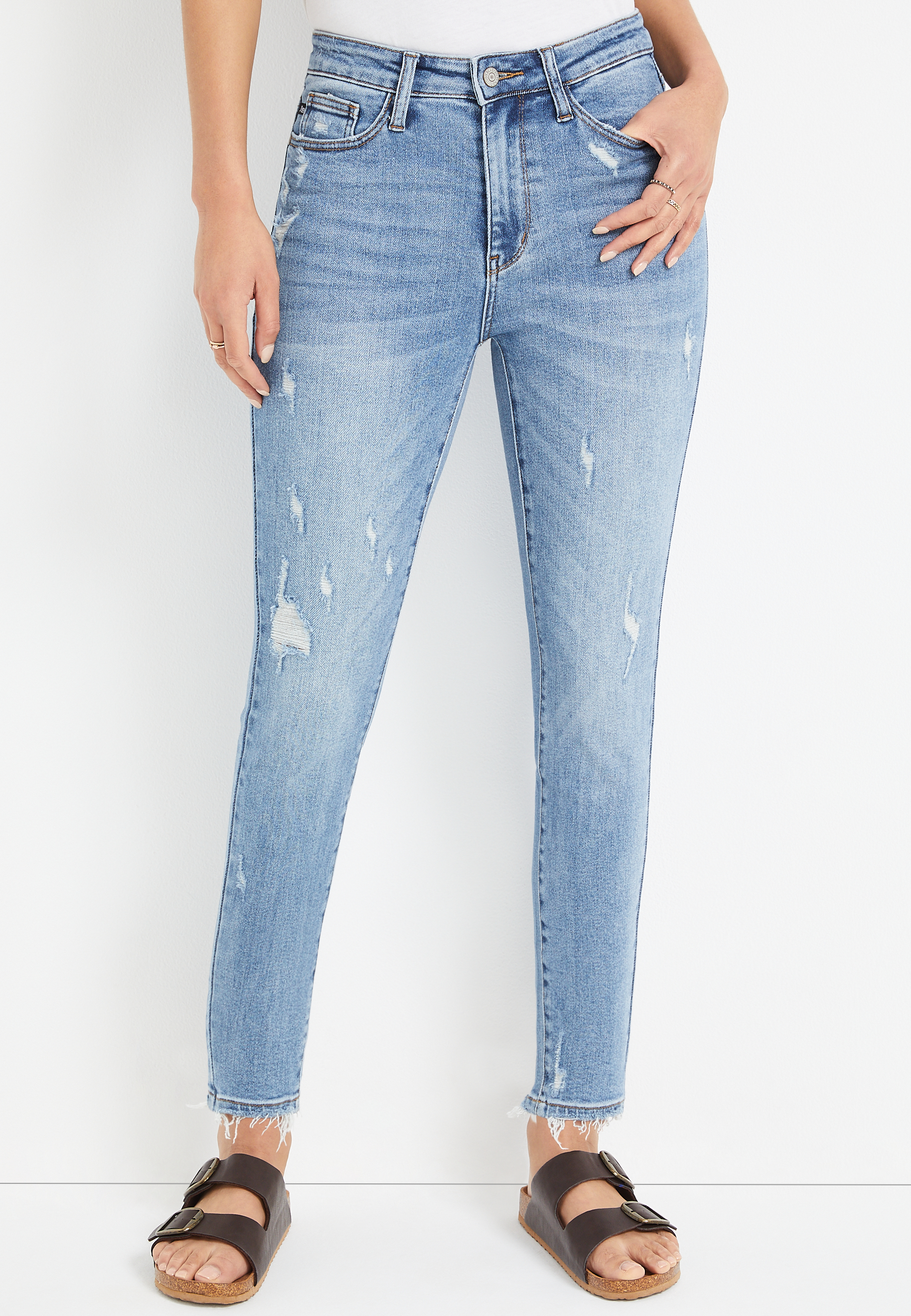 Judy Blue® High Rise Ripped Boyfriend Jean | maurices