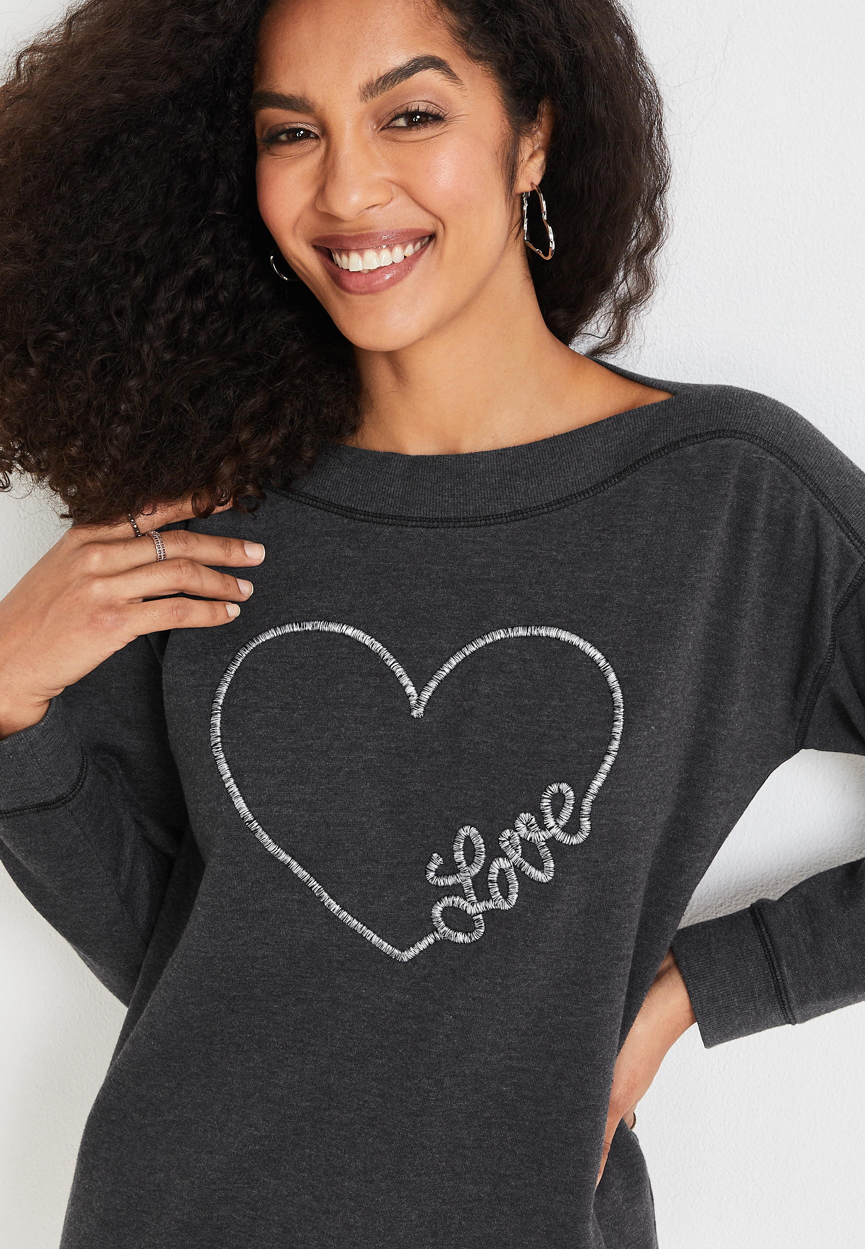 Love Embroidered Graphic Sweatshirt | maurices