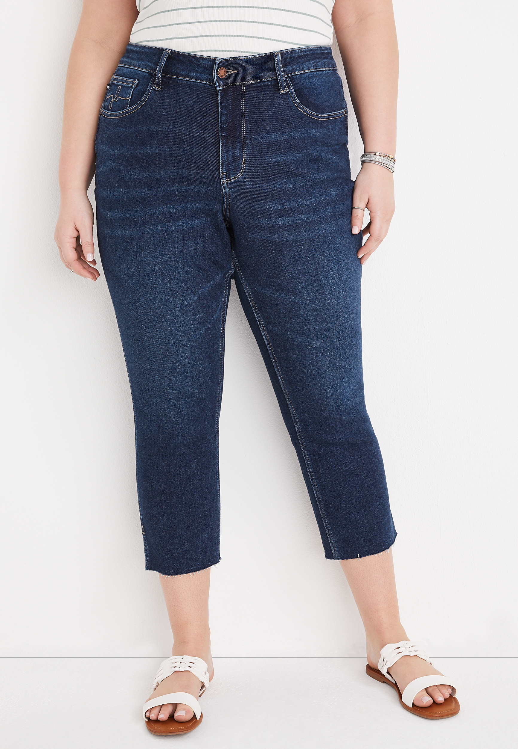 high rise jean capris