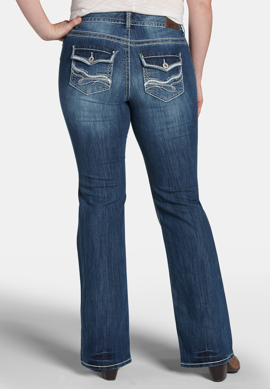 DenimFlex™ plus size back flap pocket bootcut jeans | maurices