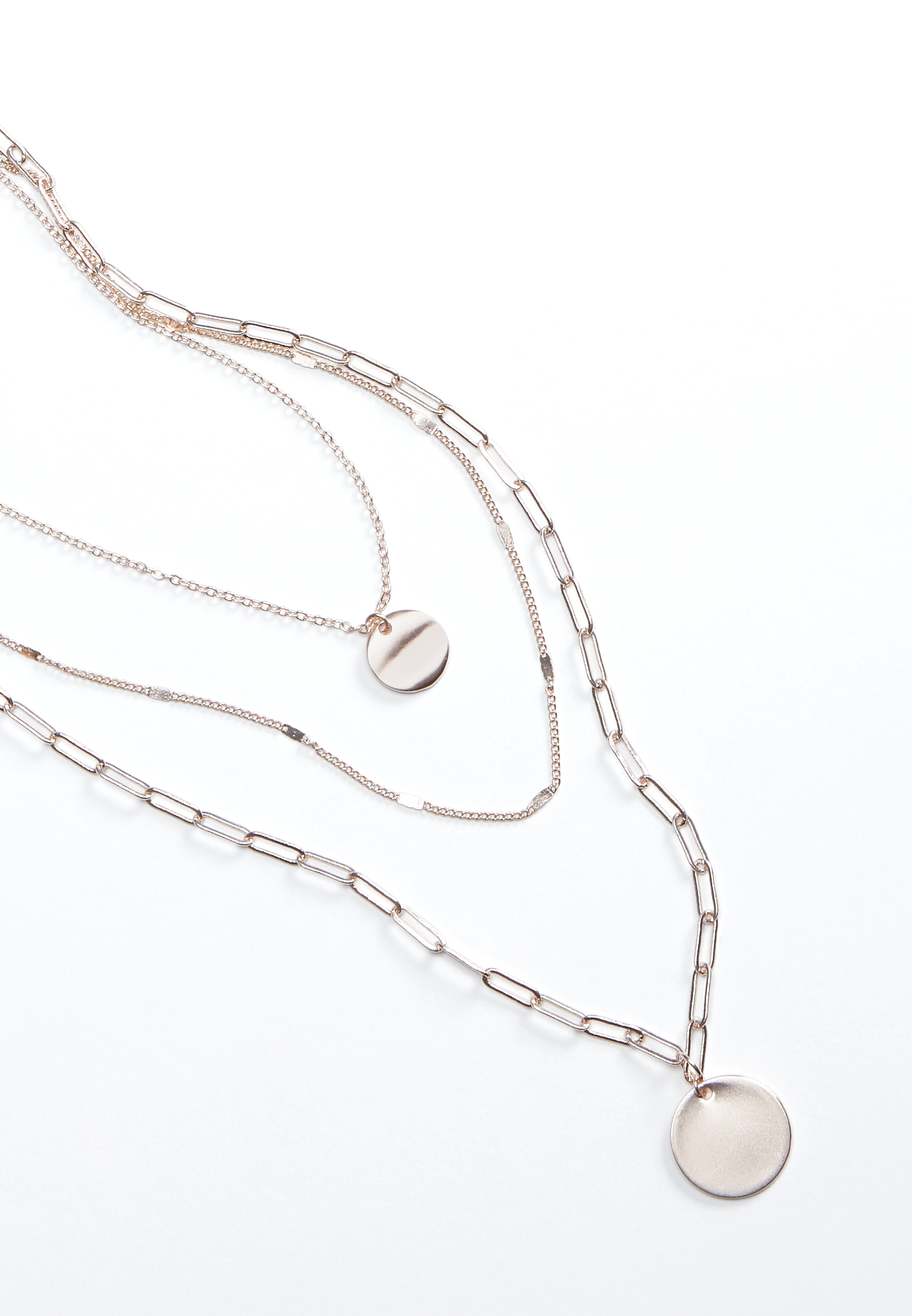 Atwood Rose Gold Mix Chain Drape Necklace, , large