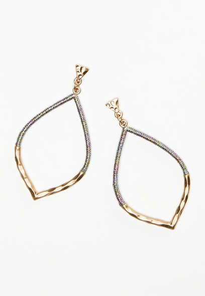 Multicolor Wrapped Gold Drop Earrings